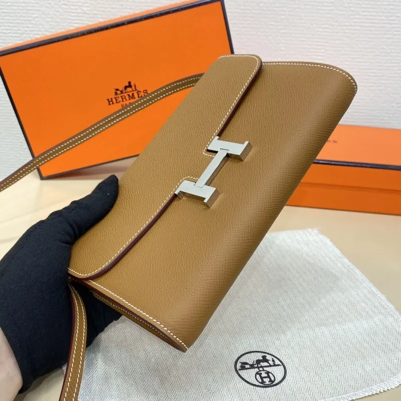 Hermes Tan Leather Crossbody Satchel Bag 129 - Image 5