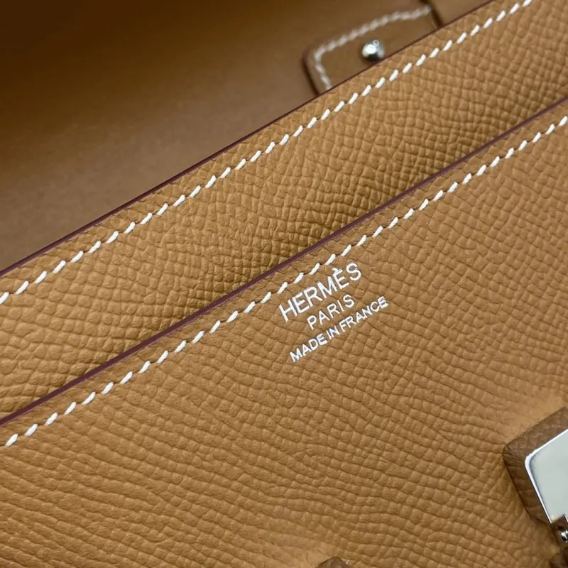 Hermes Tan Leather Crossbody Satchel Bag 129 - Image 8