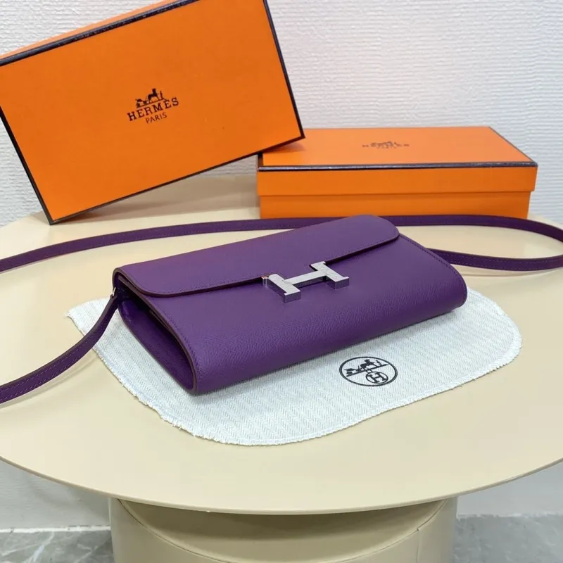 Hermes Purple Satchel Crossbody Bag 130 - Image 5