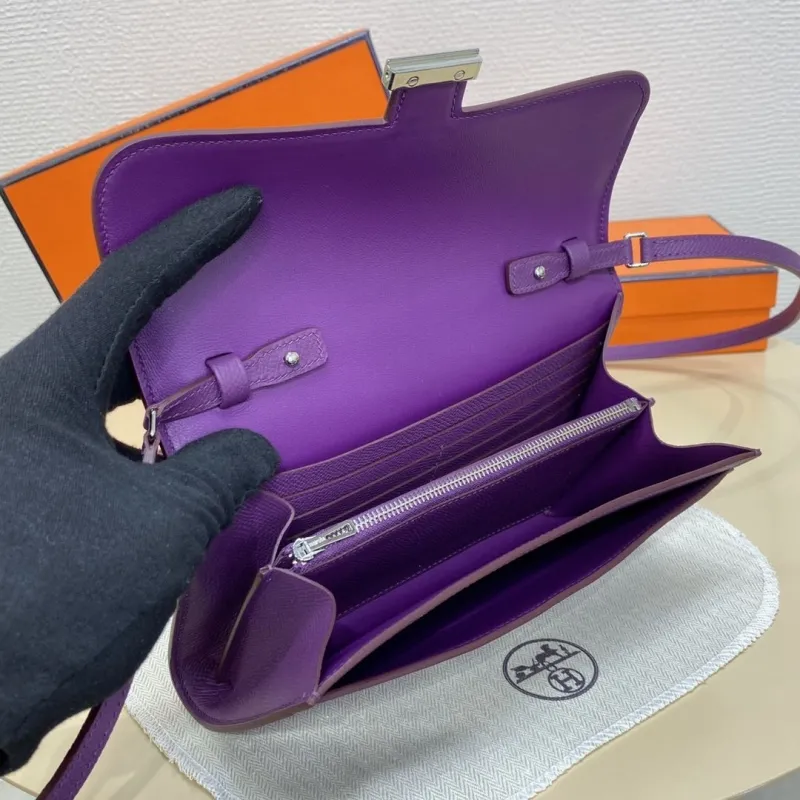 Hermes Purple Satchel Crossbody Bag 130 - Image 10