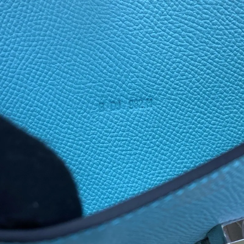 Alternative view of Hermes Light Blue Leather Satchel Crossbody Bag B DJ 932 H