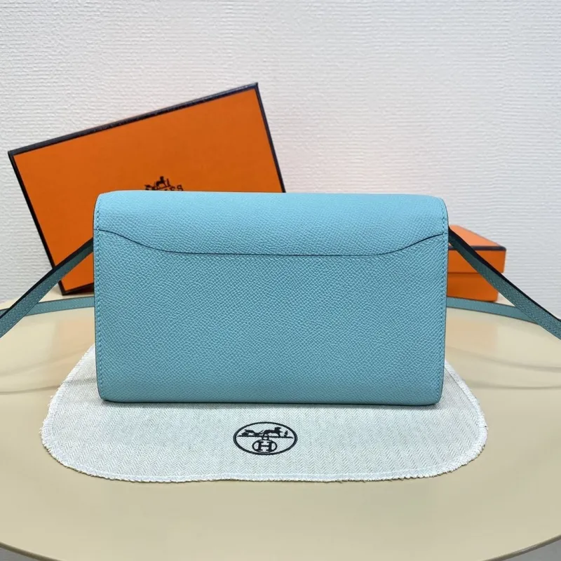 Hermes Light Blue Leather Satchel Crossbody Bag B DJ 932 H - Image 3