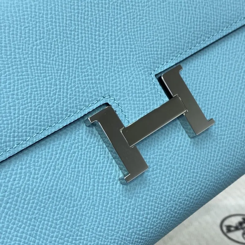 Hermes Light Blue Leather Satchel Crossbody Bag B DJ 932 H - Image 6