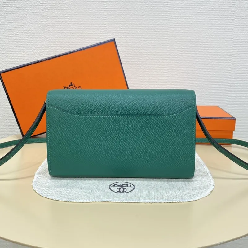 Hermes Green Crossbody Satchel Bag B DJ 932H - Image 3