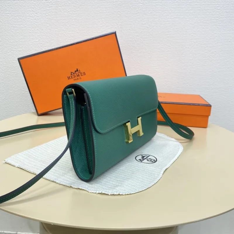 Hermes Green Crossbody Satchel Bag B DJ 932H - Image 4