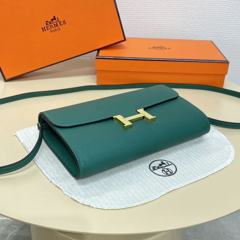 Hermes Green Crossbody Satchel Bag B DJ 932H - Image 5