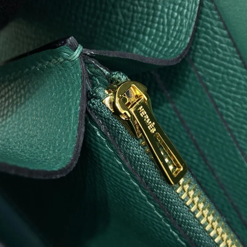 Hermes Green Crossbody Satchel Bag B DJ 932H - Image 9