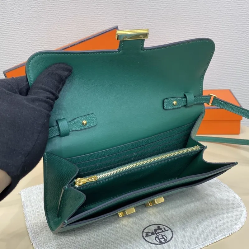 Hermes Green Crossbody Satchel Bag B DJ 932H - Image 10