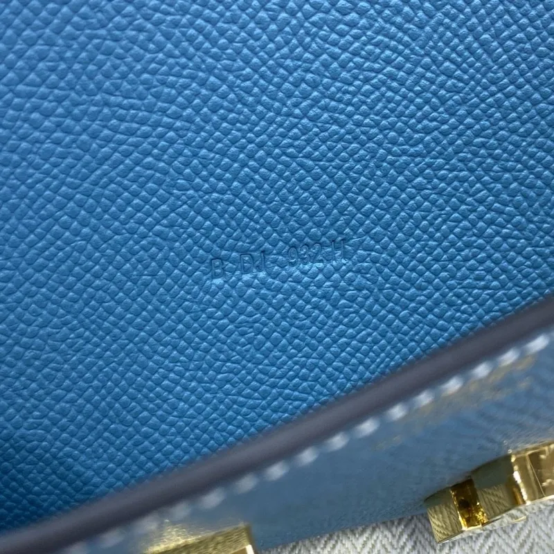 Alternative view of Hermes Blue Leather Crossbody Satchel Bag B DJ 932 H