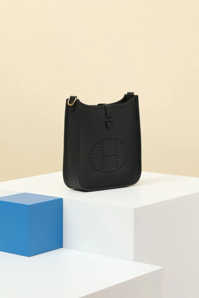 Alternative view of Hermes Black Leather Satchel Bag 136