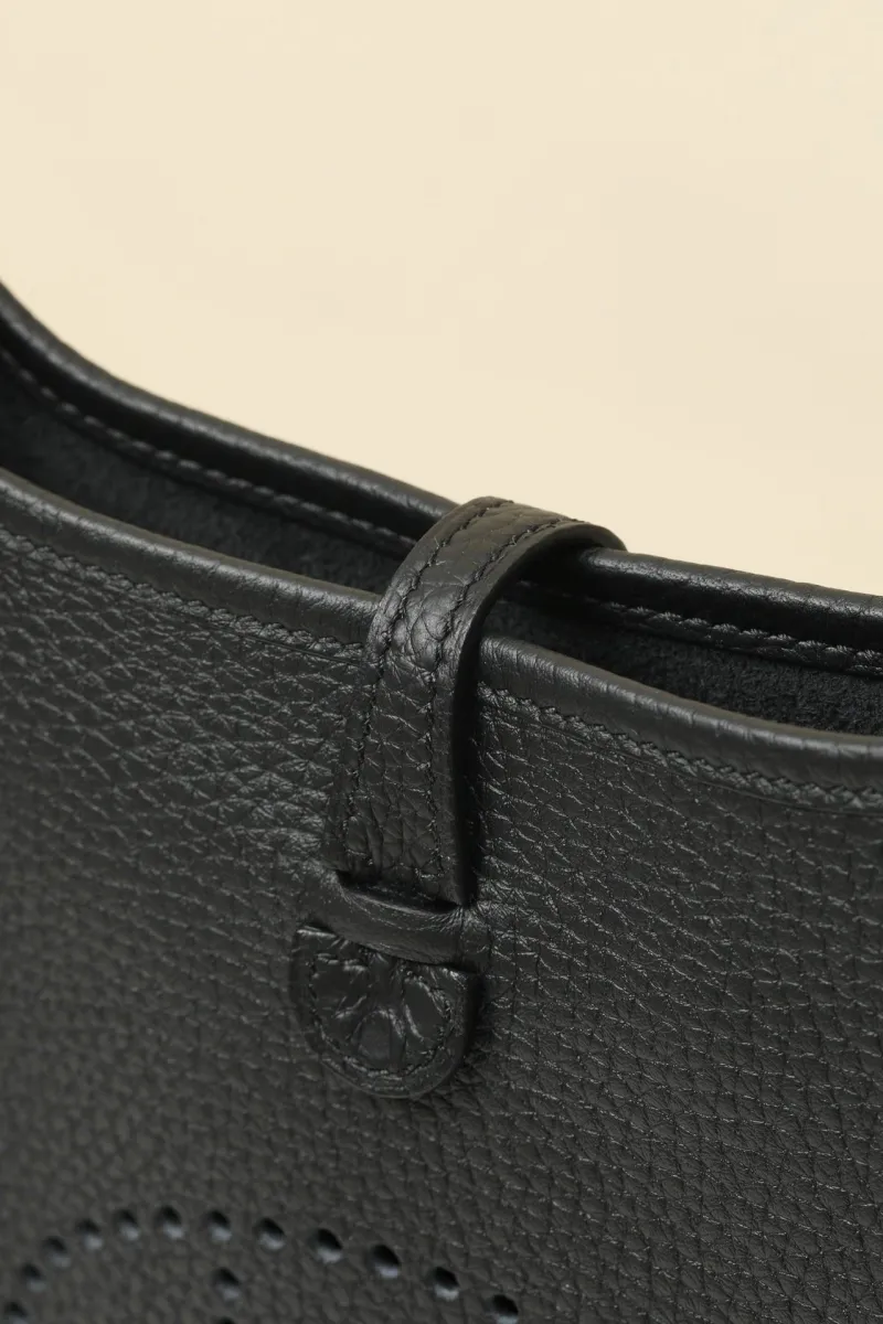 Hermes Black Leather Satchel Bag 136 - Image 4
