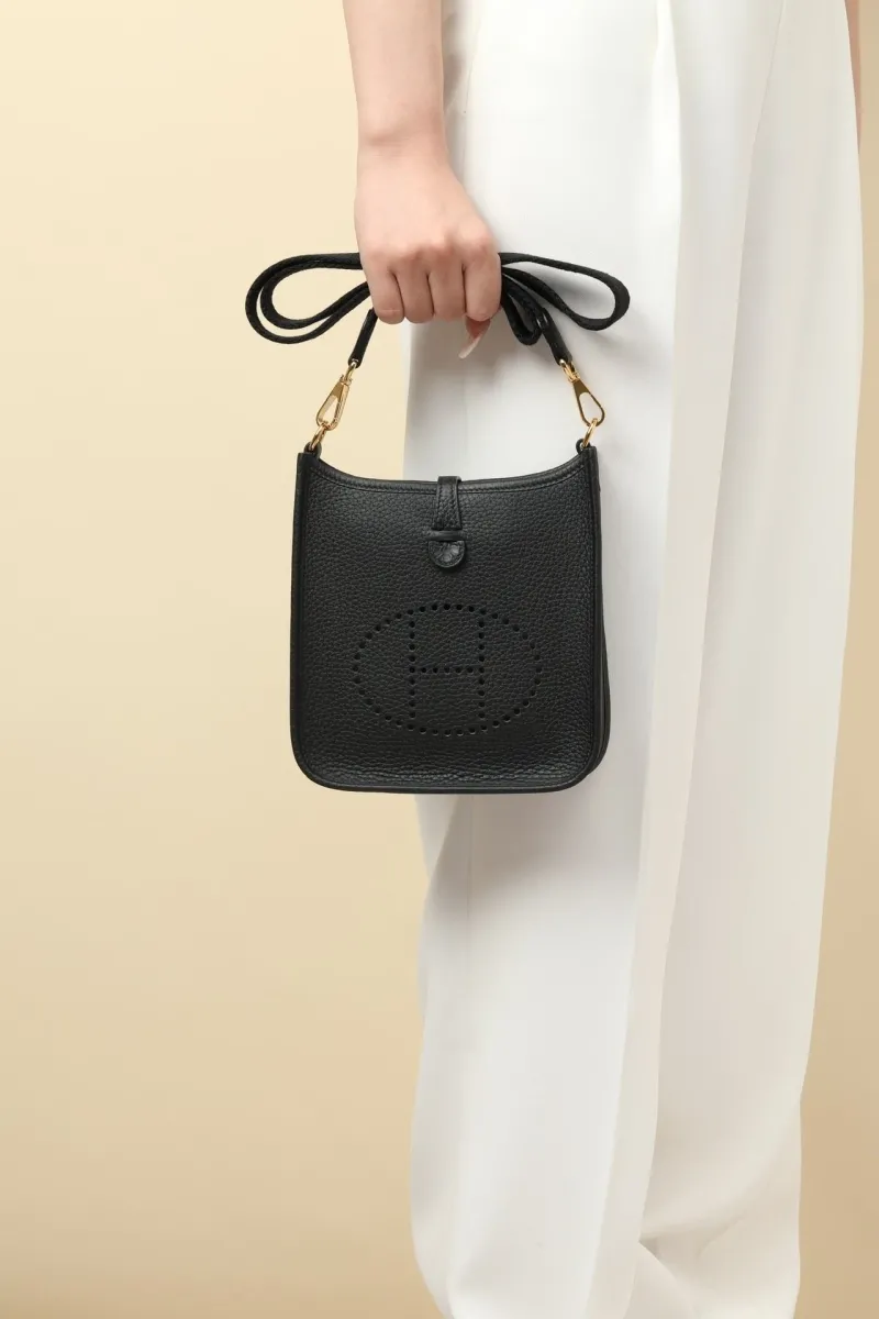 Hermes Black Leather Satchel Bag 136 - Image 6