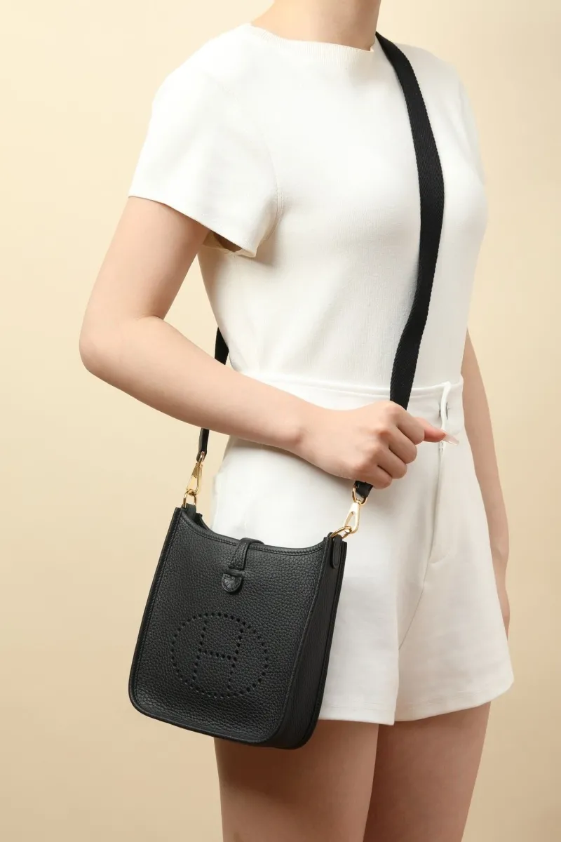 Hermes Black Leather Satchel Bag 136 - Image 7