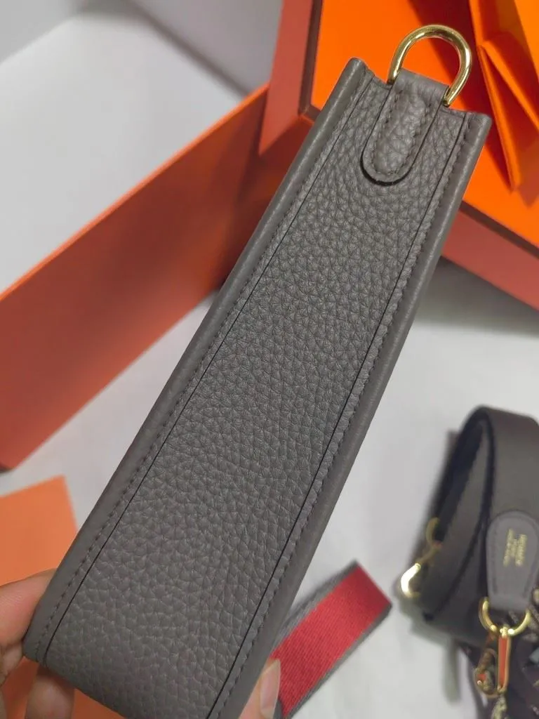 Hermes Gray Leather Crossbody Satchel Bag 139 - Image 4