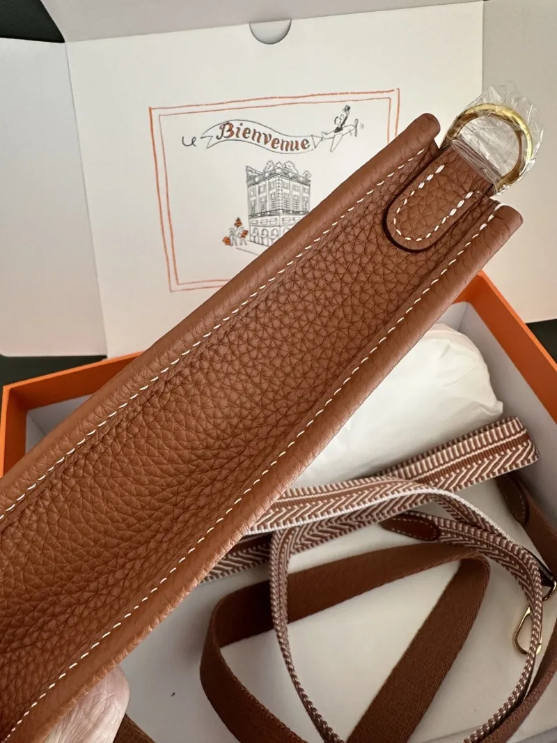 Hermes Brown Leather Crossbody Satchel Bag - Image 5
