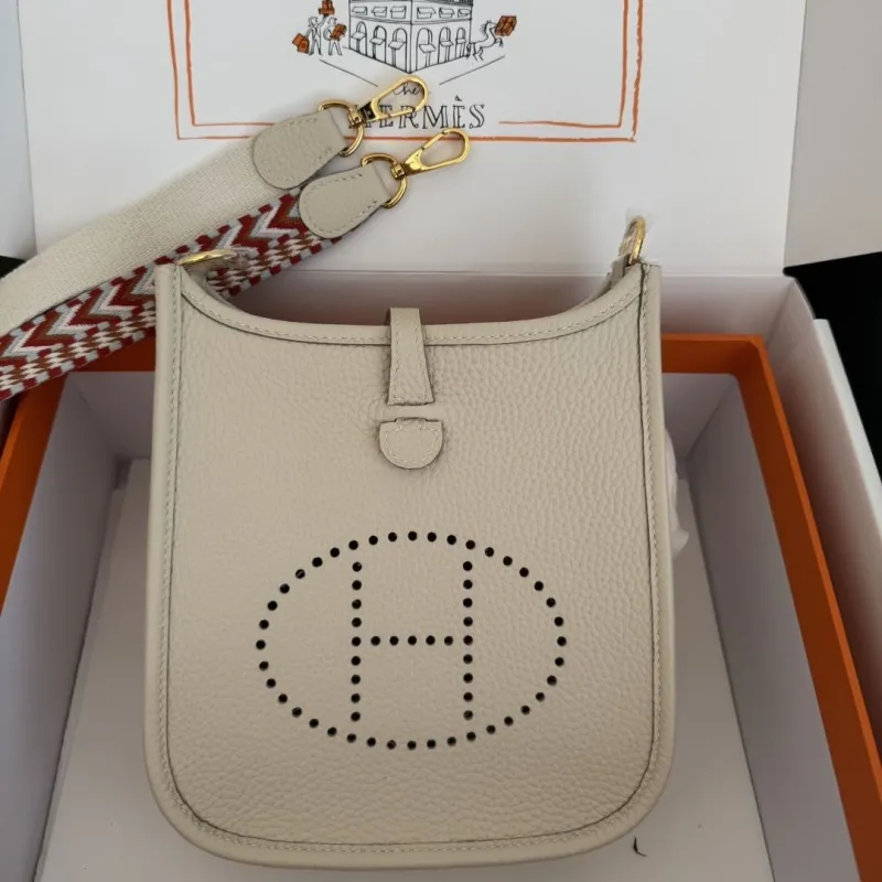 Hermes Cream Crossbody Satchel Bag 141