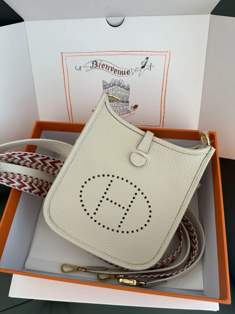 Hermes Cream Crossbody Satchel Bag 141 - Image 3
