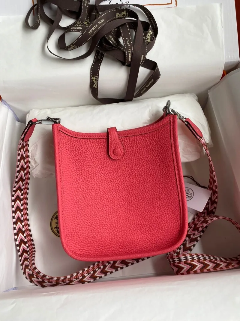 Alternative view of Hermes Pink Leather Crossbody Satchel Bag 143