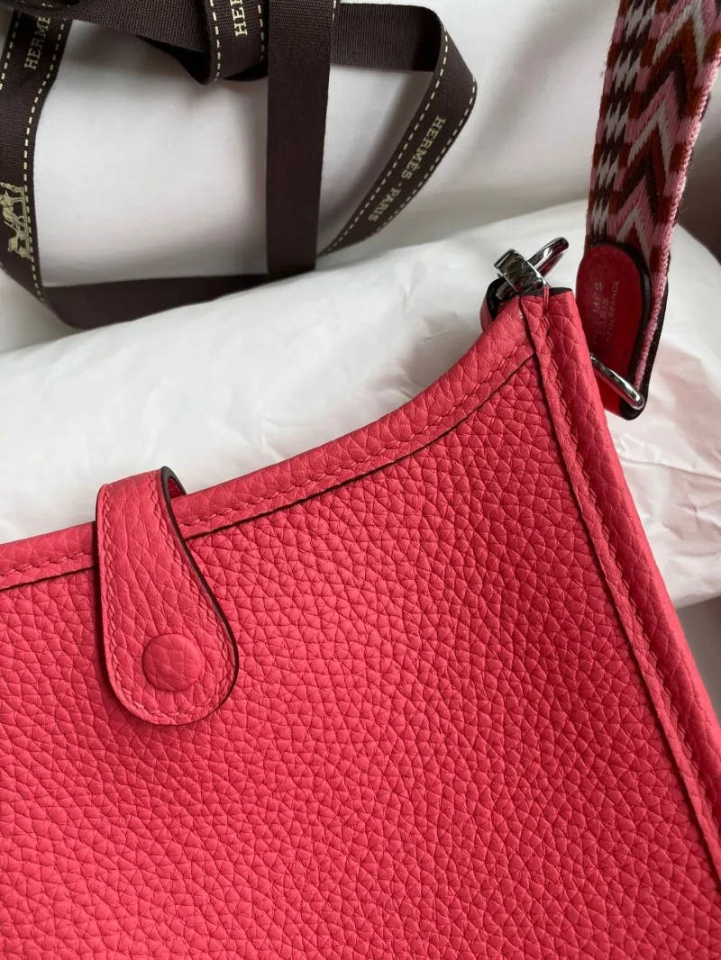 Hermes Pink Leather Crossbody Satchel Bag 143 - Image 7