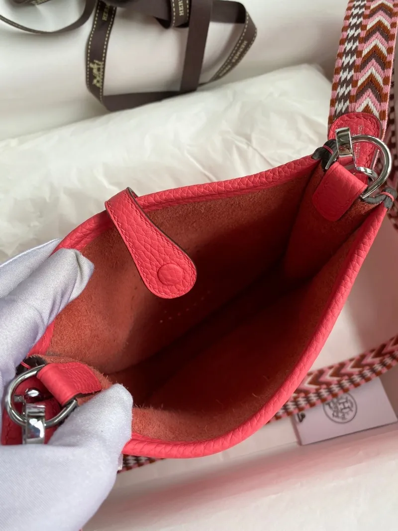Hermes Pink Leather Crossbody Satchel Bag 143 - Image 8