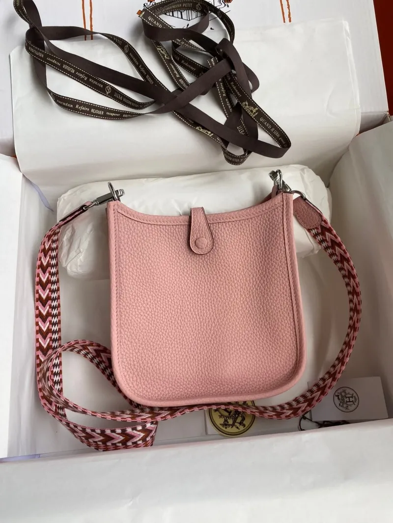 Alternative view of Hermes Pink Leather Crossbody Satchel Bag 145