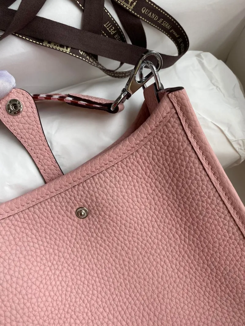Hermes Pink Leather Crossbody Satchel Bag 145 - Image 6