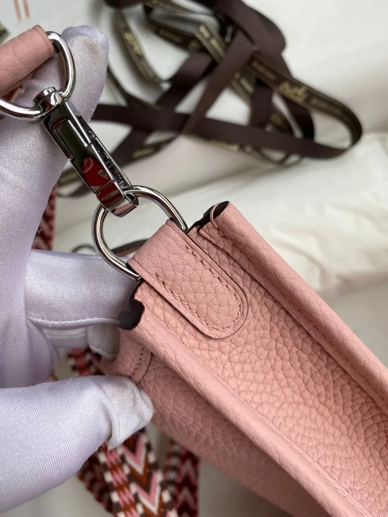 Hermes Pink Leather Crossbody Satchel Bag 145 - Image 7