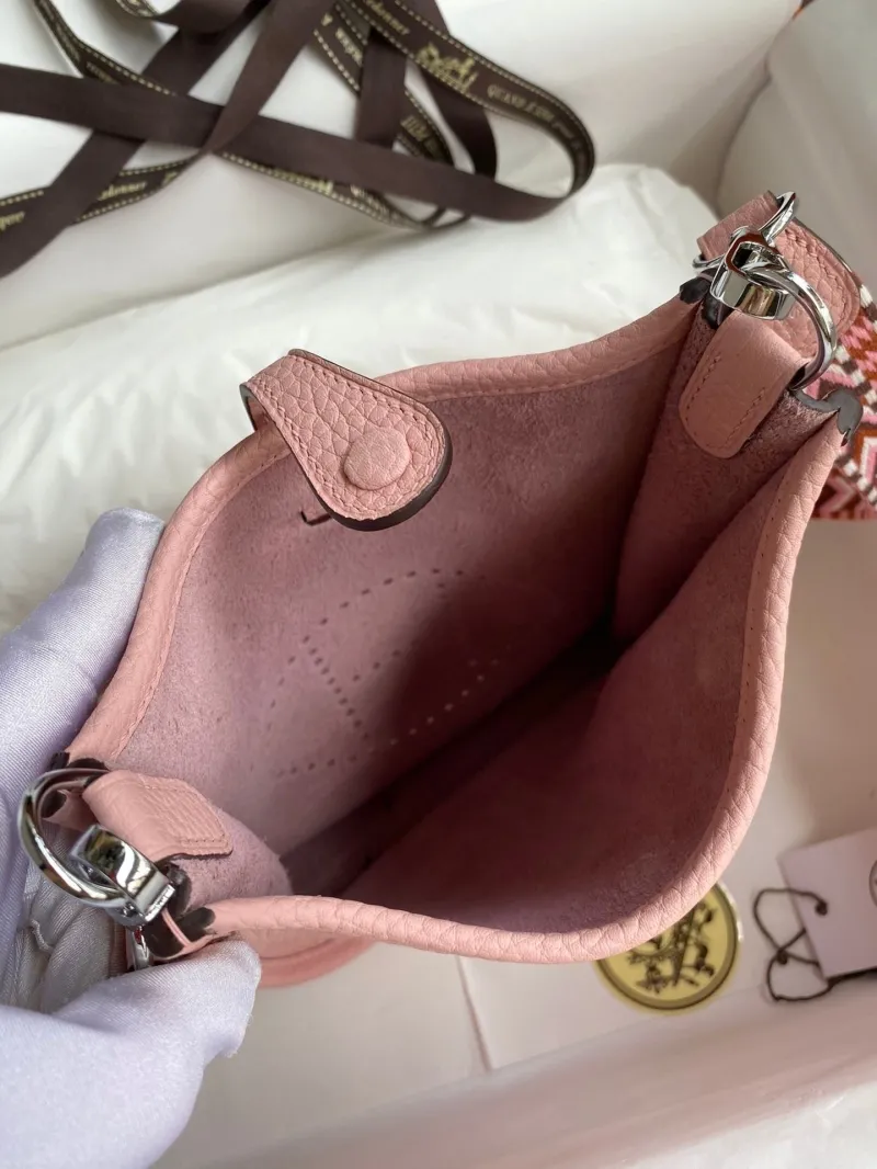 Hermes Pink Leather Crossbody Satchel Bag 145 - Image 8