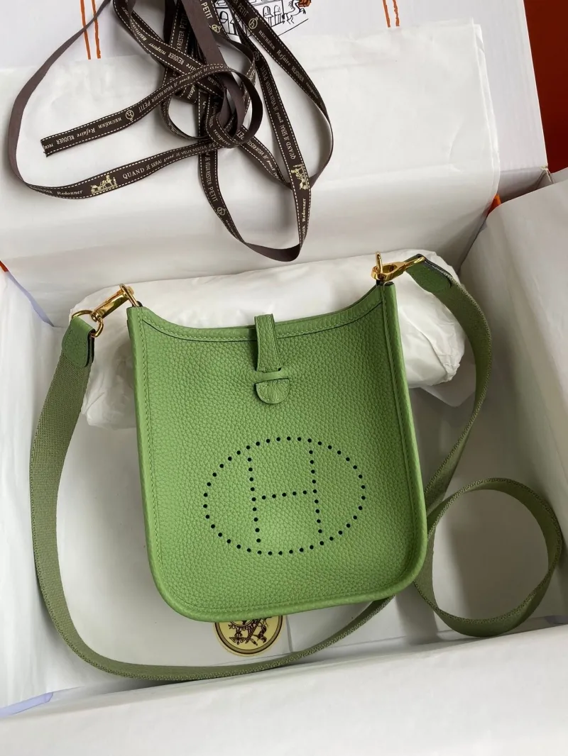 Hermes Green Leather Crossbody Satchel Bag 148