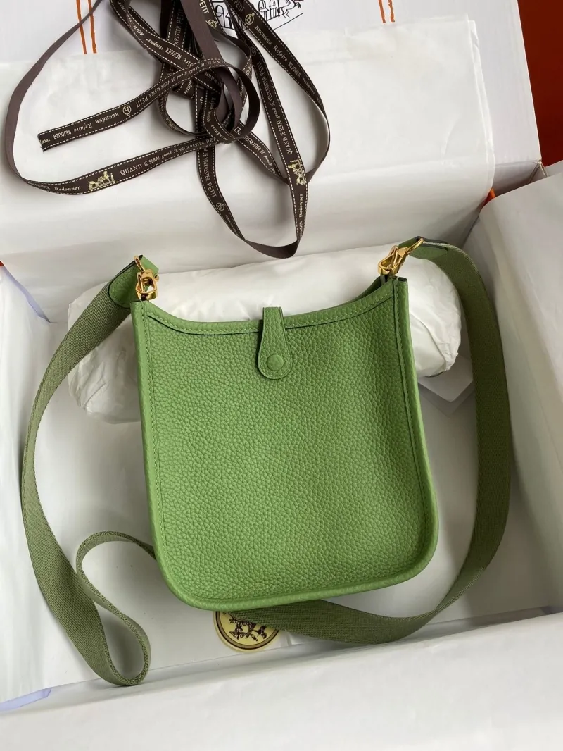 Alternative view of Hermes Green Leather Crossbody Satchel Bag 148