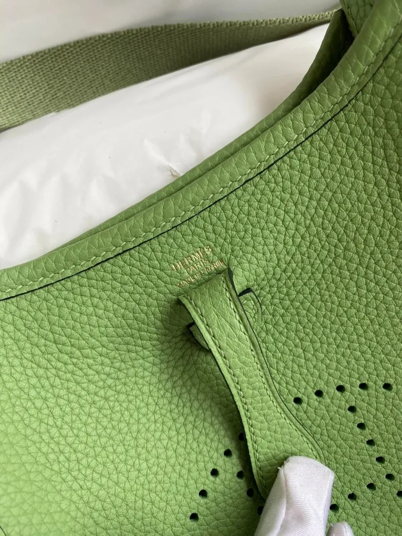 Hermes Green Leather Crossbody Satchel Bag 148 - Image 4