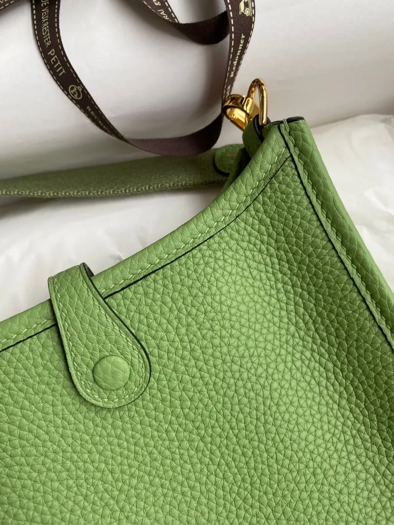 Hermes Green Leather Crossbody Satchel Bag 148 - Image 7