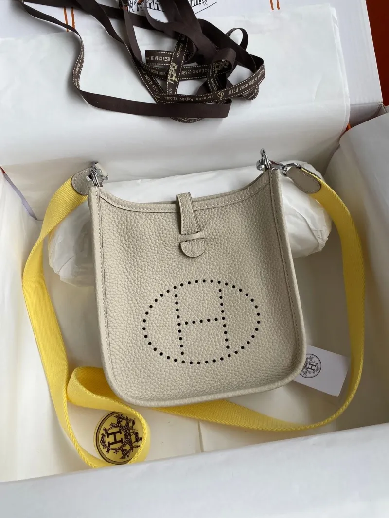 Hermes Light Beige Crossbody Satchel Bag