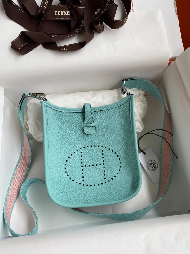 Hermes Turquoise Crossbody Satchel Bag