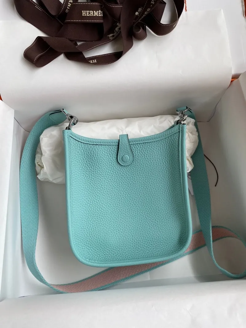 Alternative view of Hermes Turquoise Crossbody Satchel Bag