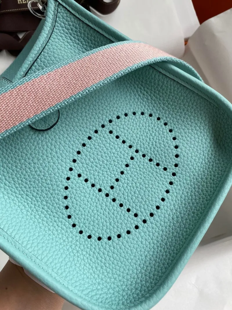 Hermes Turquoise Crossbody Satchel Bag - Image 3