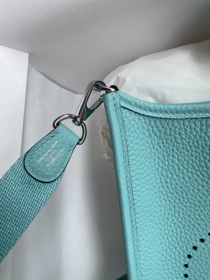 Hermes Turquoise Crossbody Satchel Bag - Image 4