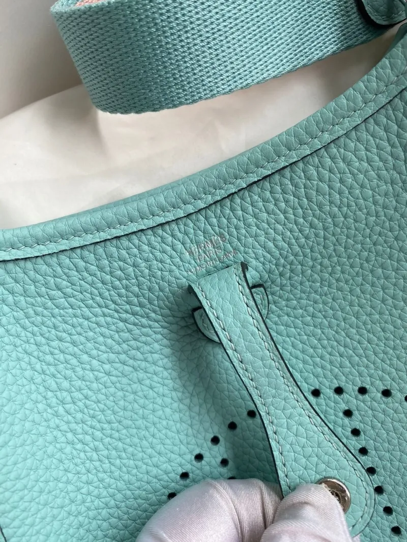 Hermes Turquoise Crossbody Satchel Bag - Image 5