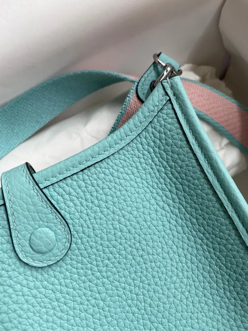 Hermes Turquoise Crossbody Satchel Bag - Image 6