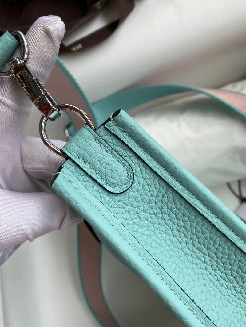 Hermes Turquoise Crossbody Satchel Bag - Image 7
