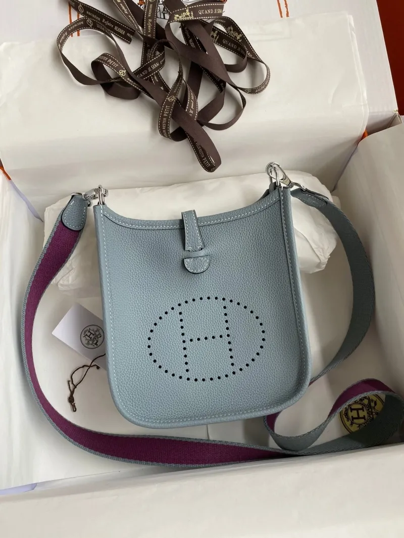 Hermes Light Blue Crossbody Satchel Bag 152