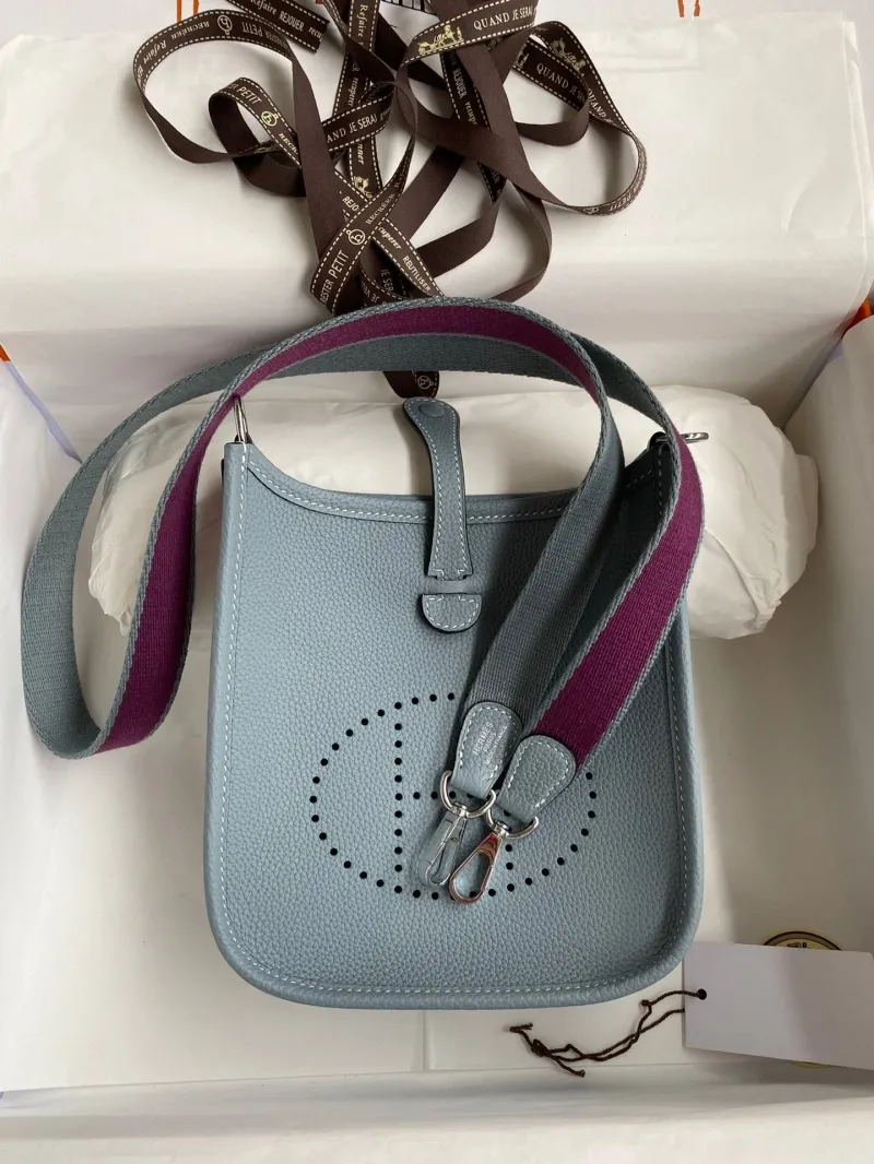 Hermes Light Blue Crossbody Satchel Bag 152 - Image 9
