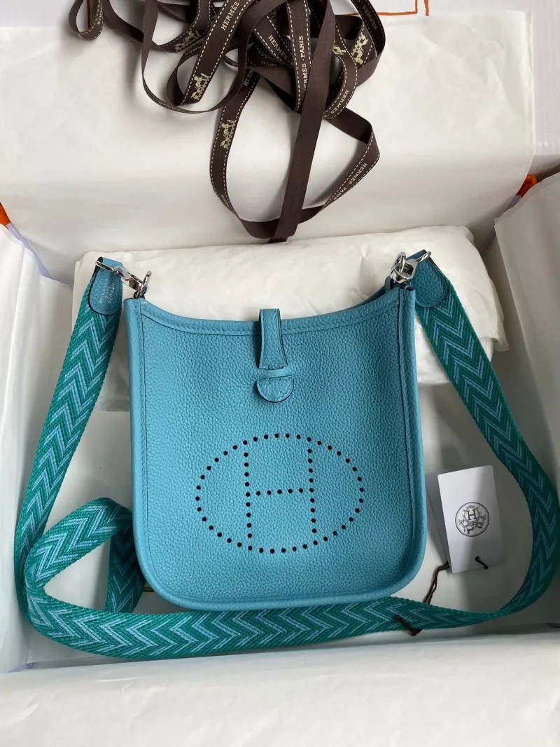 Hermes Turquoise Crossbody Satchel Bag 153