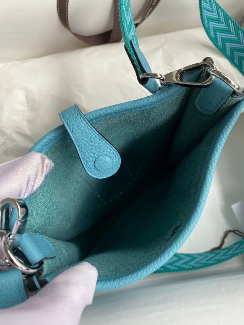 Hermes Turquoise Crossbody Satchel Bag 153 - Image 8