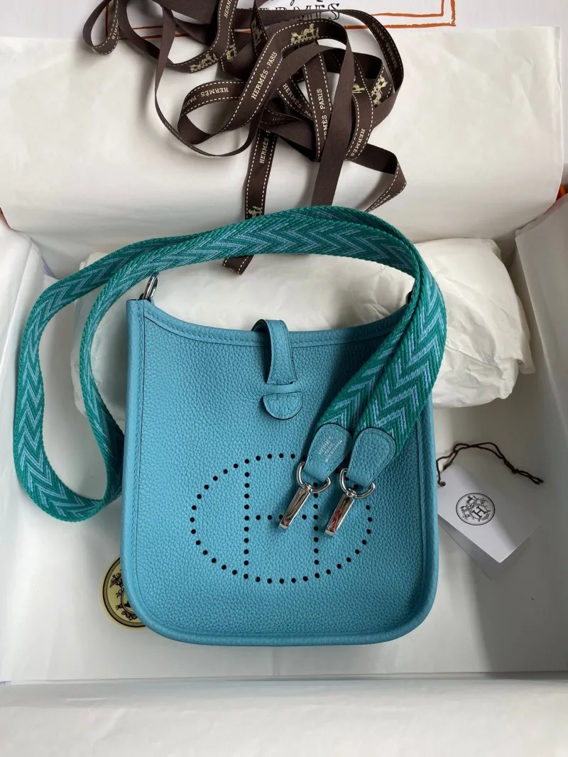 Hermes Turquoise Crossbody Satchel Bag 153 - Image 9