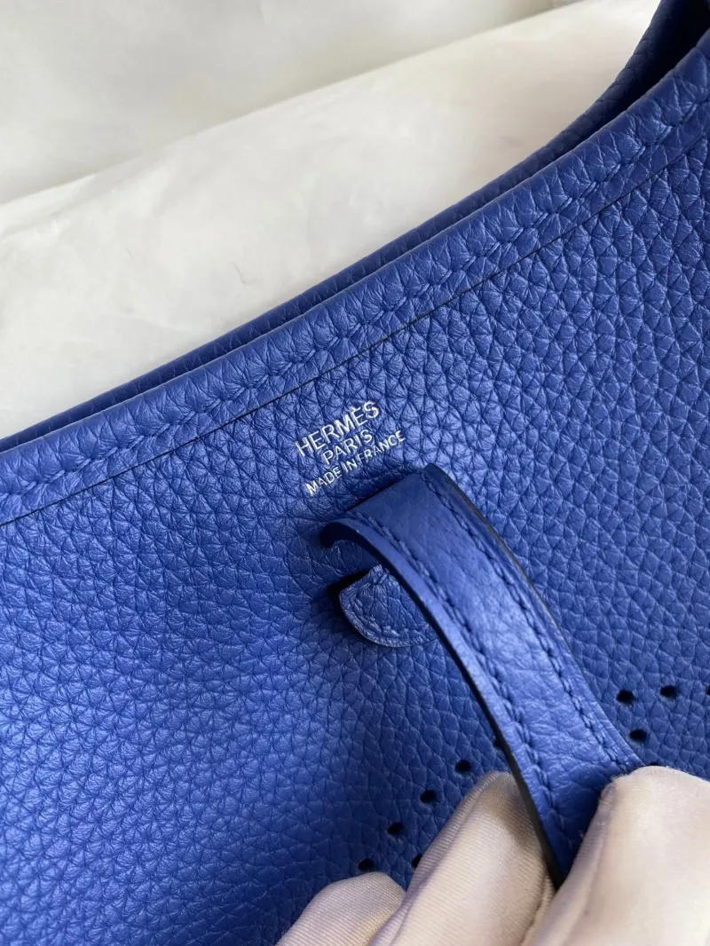 Hermes Blue Leather Crossbody Satchel Bag 155 - Image 4