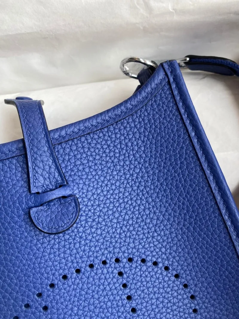 Hermes Blue Leather Crossbody Satchel Bag 155 - Image 8