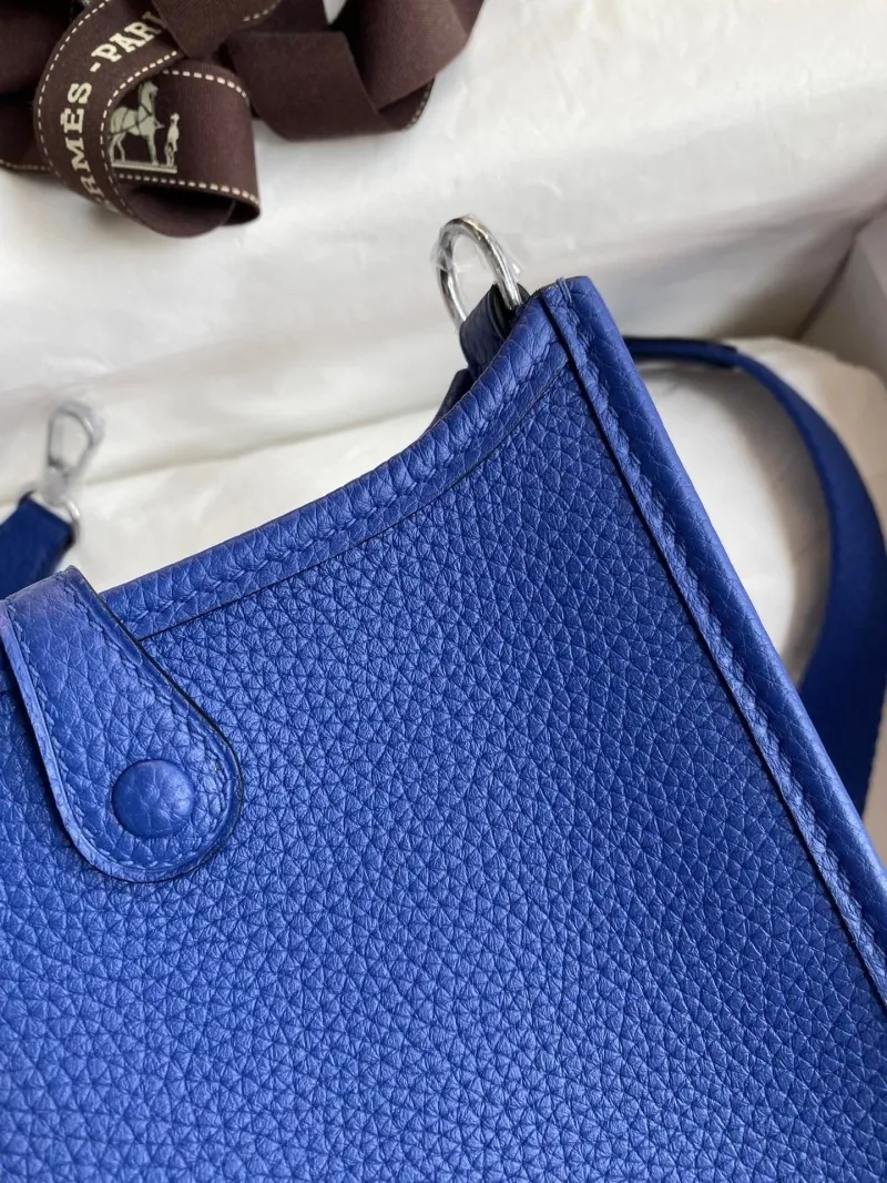 Hermes Blue Leather Crossbody Satchel Bag 155 - Image 9
