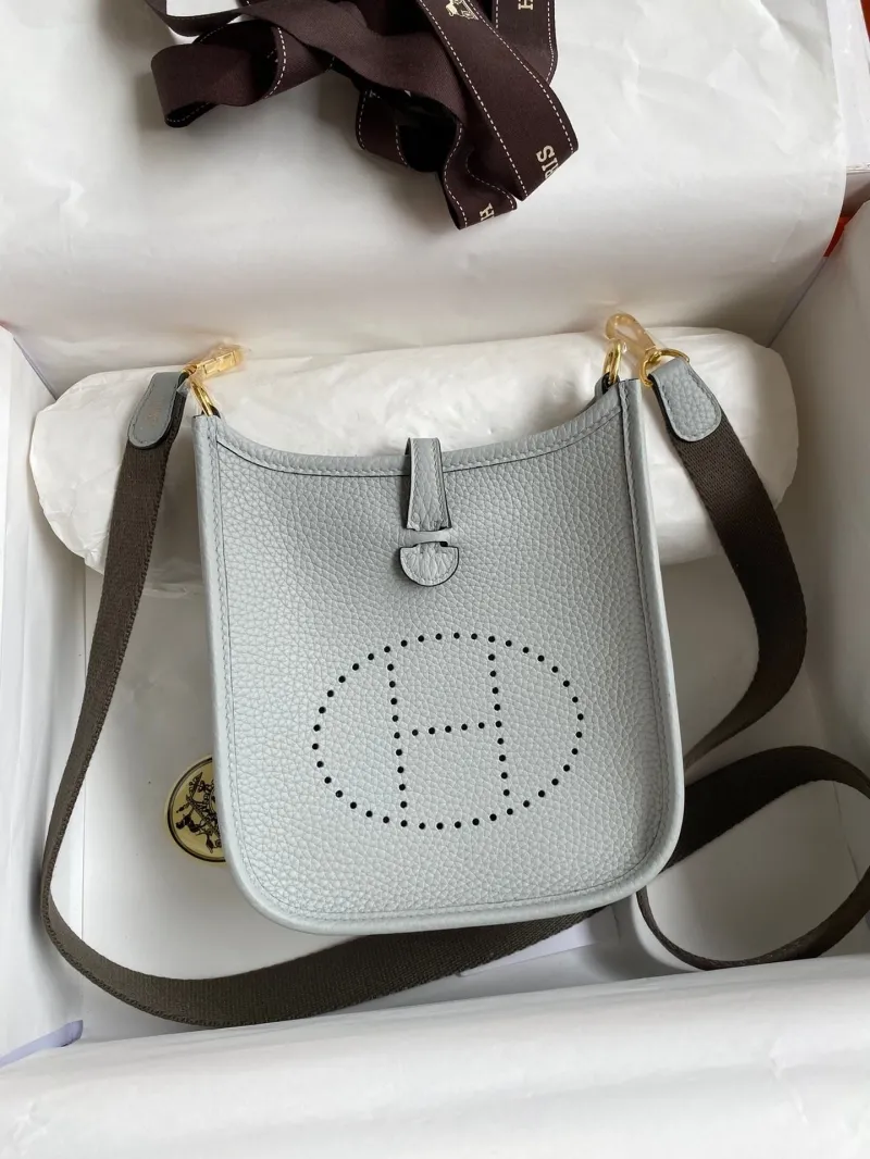 Hermes Light Blue Crossbody Satchel Bag 156