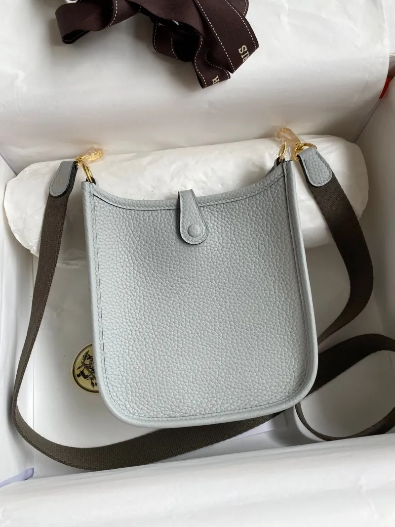 Alternative view of Hermes Light Blue Crossbody Satchel Bag 156